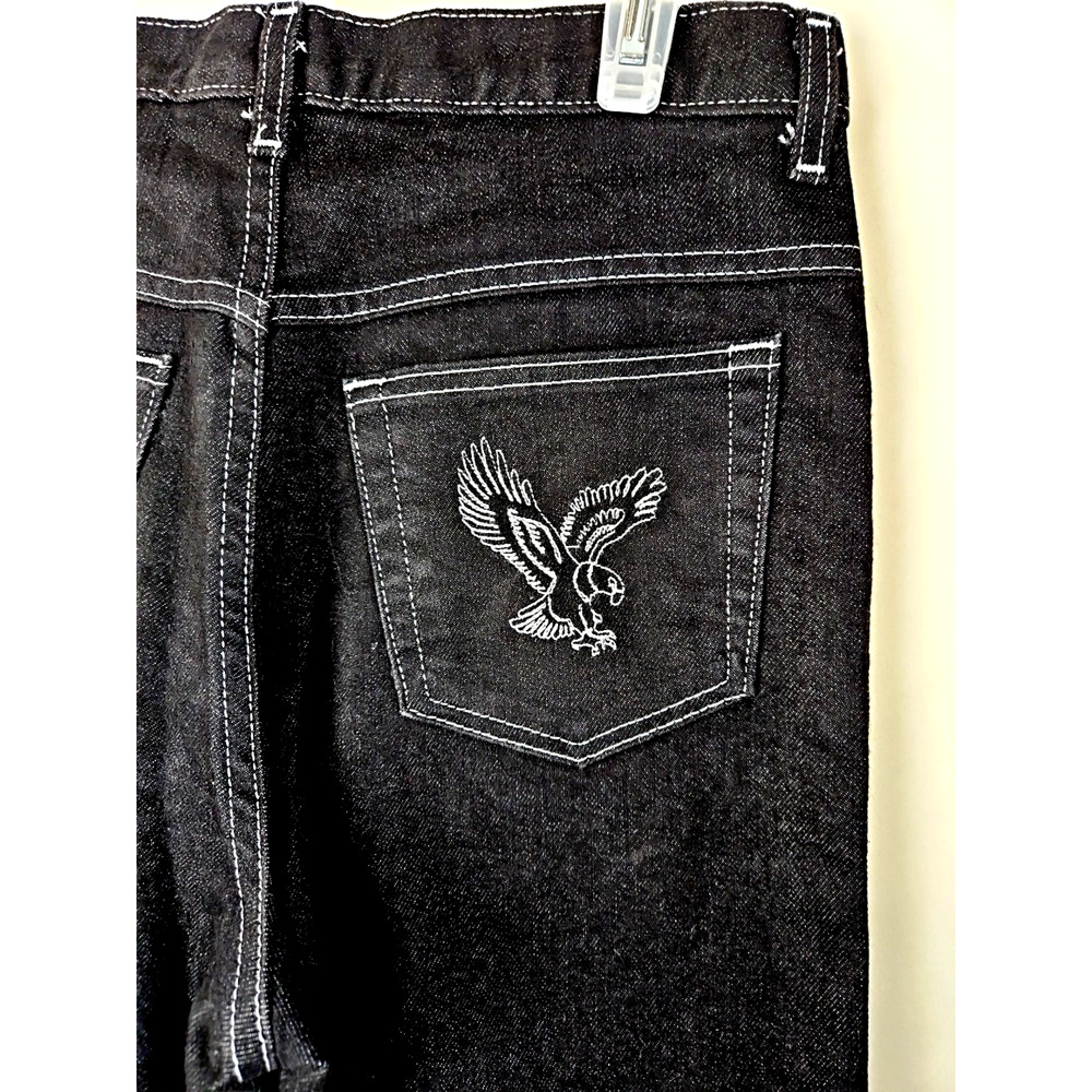 VTG Sheplers Rodeo Western Boot Cut Jeans 32x32 FIT 31X31 Embroidered Eagle - Picture 12 of 13
